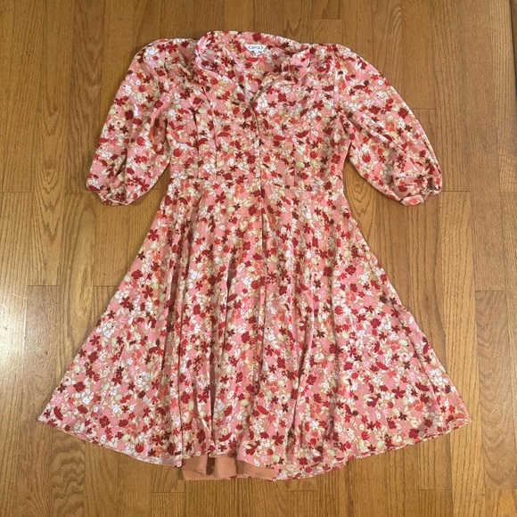 Nanette Lepore Pink Floral Dress Women’s Size 14 - Picture 1 of 7